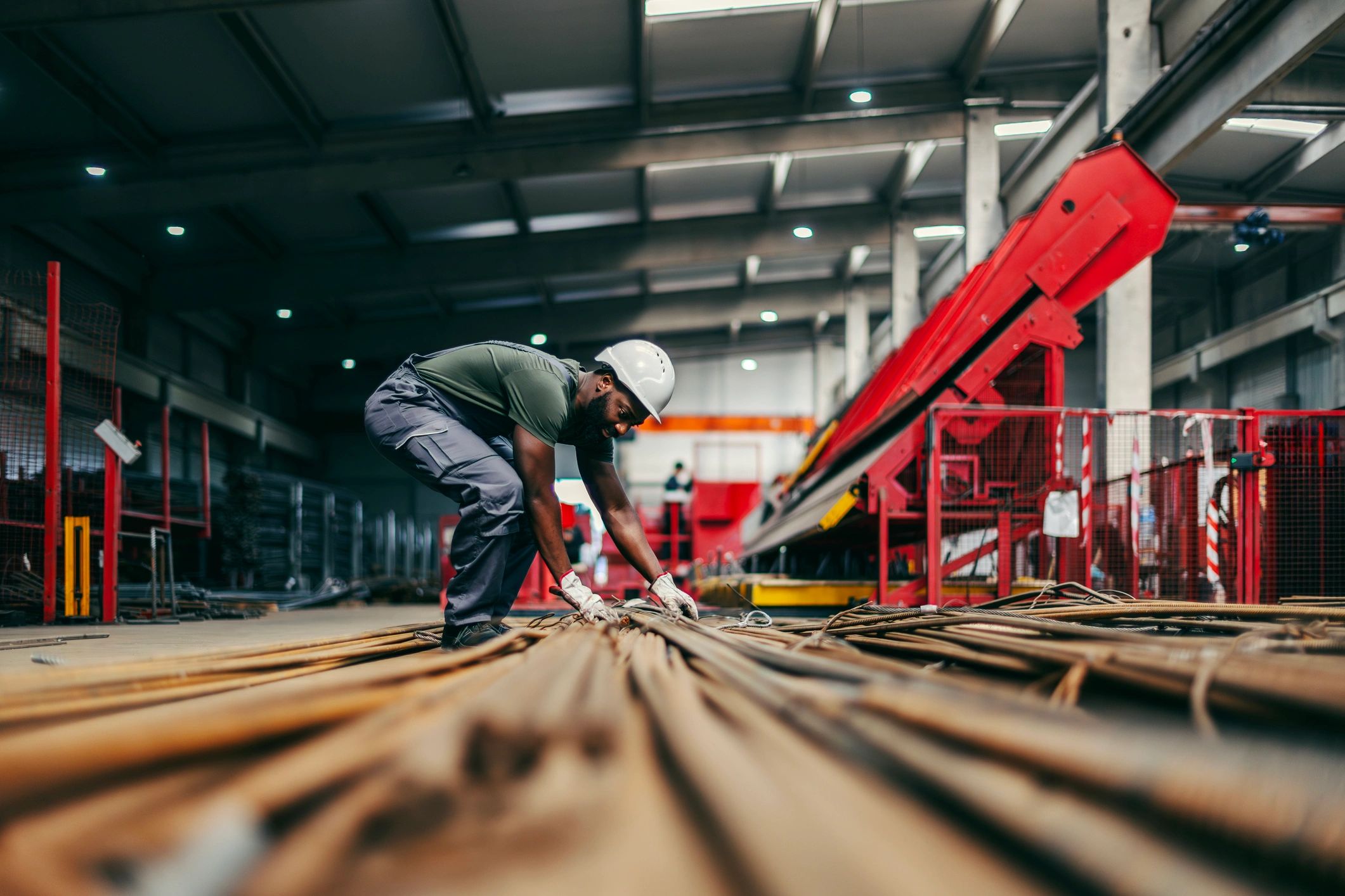 Industrial technician performing inspection during commissioning